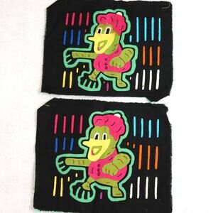 Vintage Kuna Mola Folk Figure Textile Panels Pair